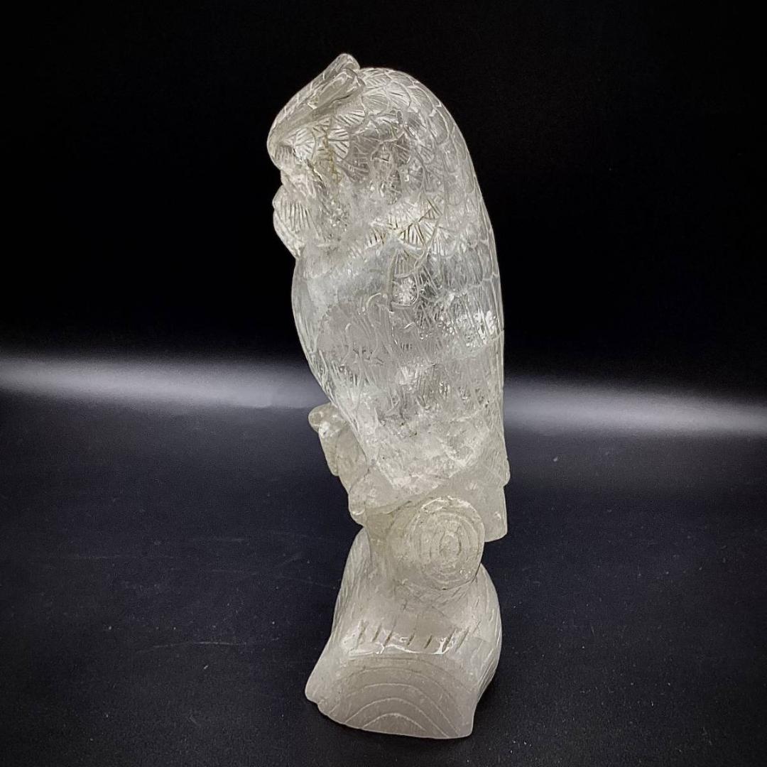 ☆フクロウ 梟 水晶 天然石 オブジェ 置物 鉱物 2kg 古い