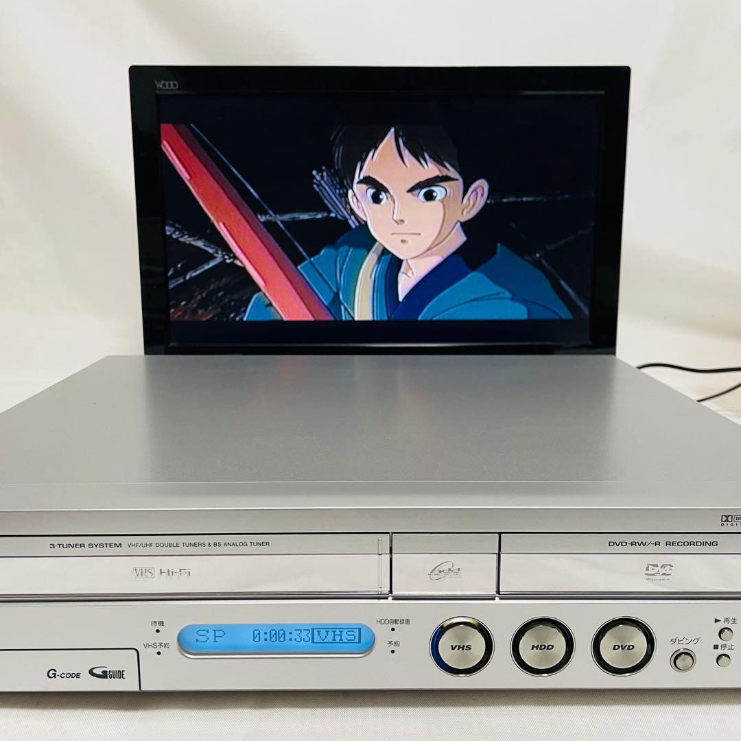 【整備品】 SHARP VHS⇔DVD⇔HDDダビングデッキ DV-HRW50