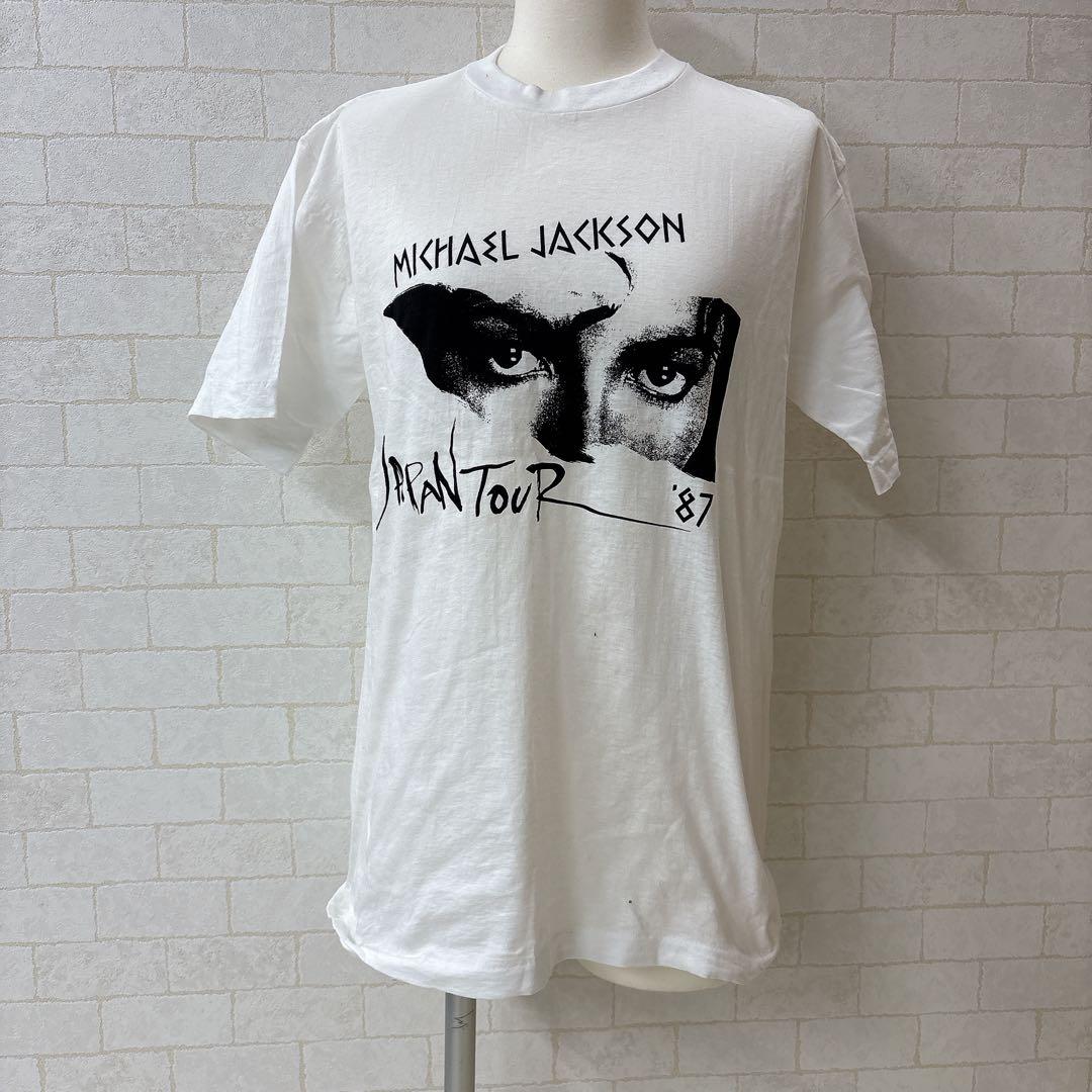 マイケルジャクソン BAD ジャパンツアー Tシャツ 白 L 87年