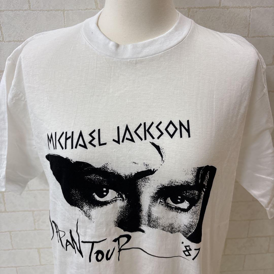 マイケルジャクソン BAD ジャパンツアー Tシャツ 白 L 87年