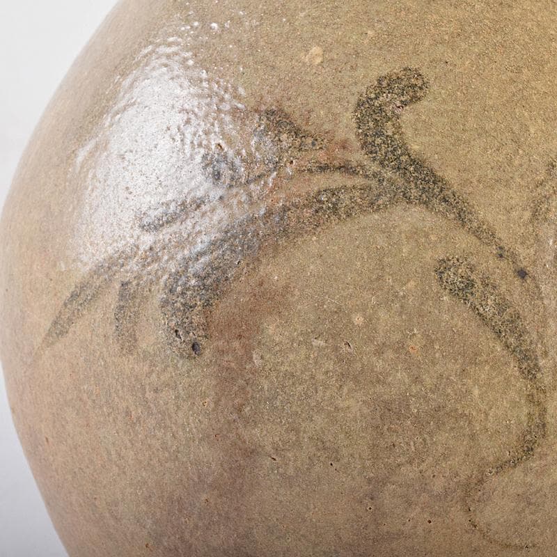 朝鮮美術 李朝 高麗青磁 鉄絵 草文 碗口瓶 時代箱付