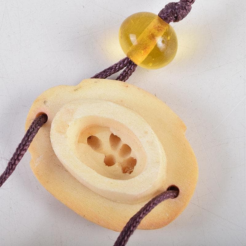 時代提げ物 獣骨彫刻 梟龍魚彫 印籠 薬入 緒締め玉 C