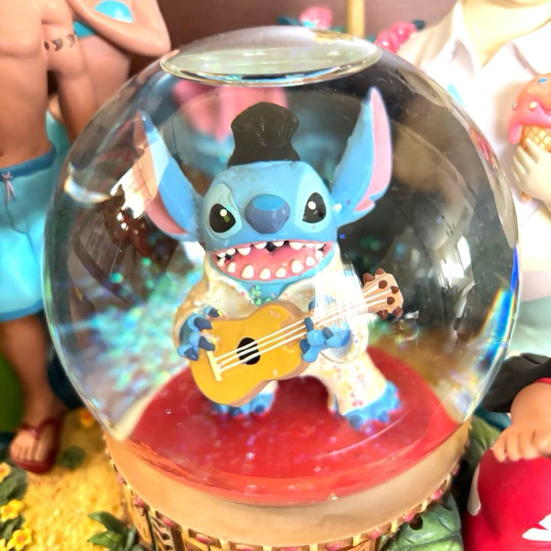 リロ&スティッチElvisPartyオルゴール付豪華スノーグローブUSディズニー