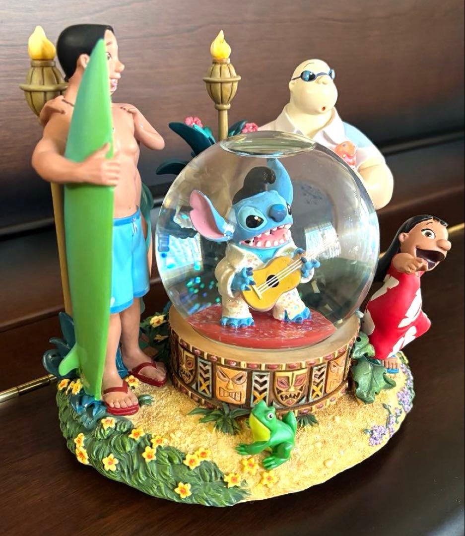 リロ&スティッチElvisPartyオルゴール付豪華スノーグローブUSディズニー