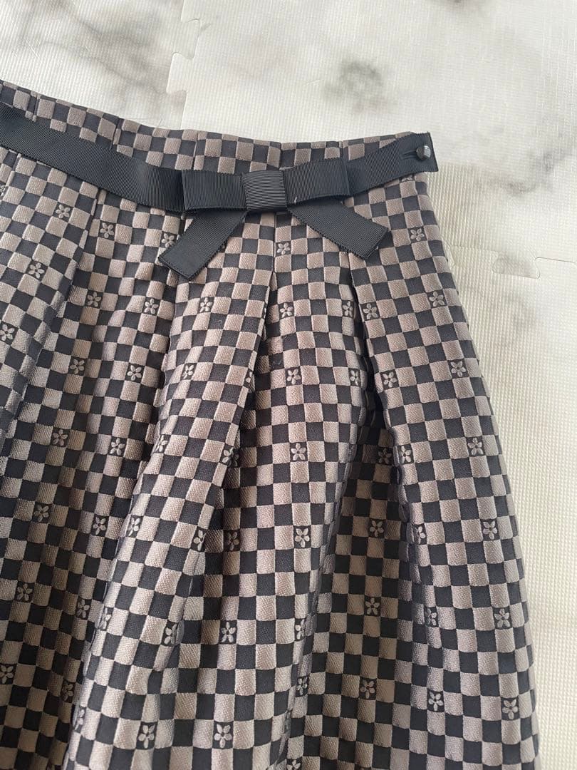 【エムズグレイシー】モノグラムジャガードスカート　日本製　40