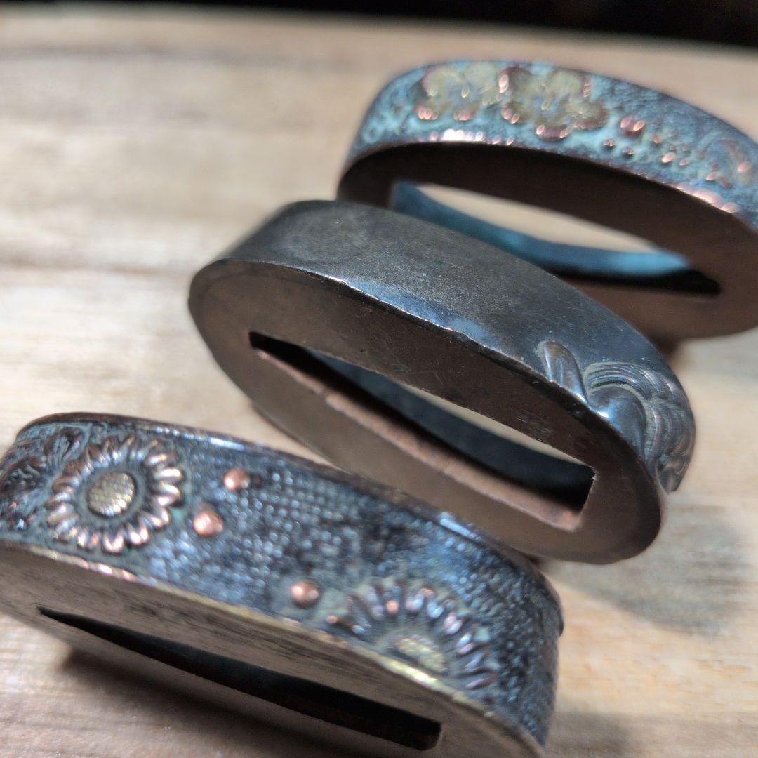 金属製の縁頭 3点セット