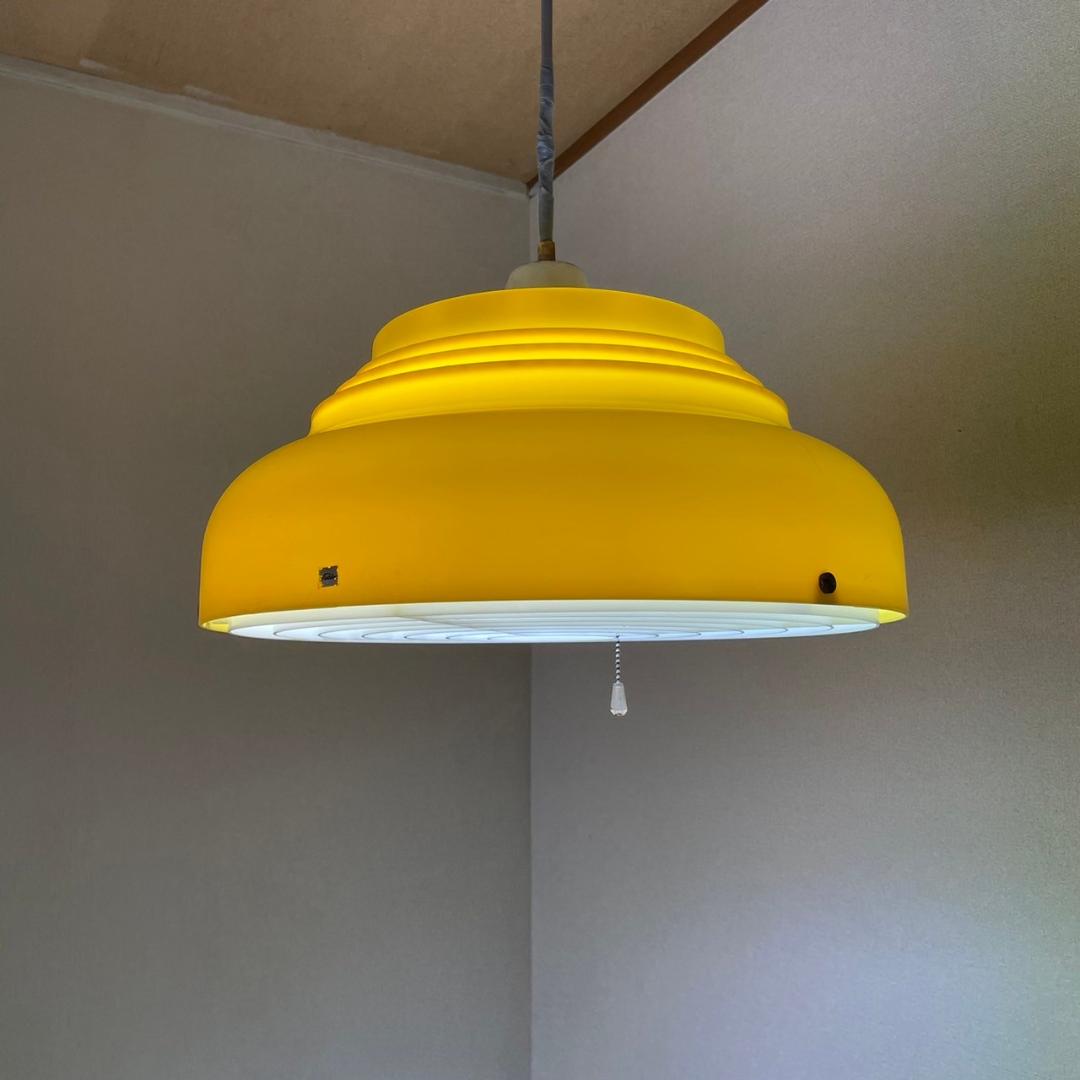 昭和レトロ 東芝 ペンダントライト イエロー 天井照明 ヴィンテージ