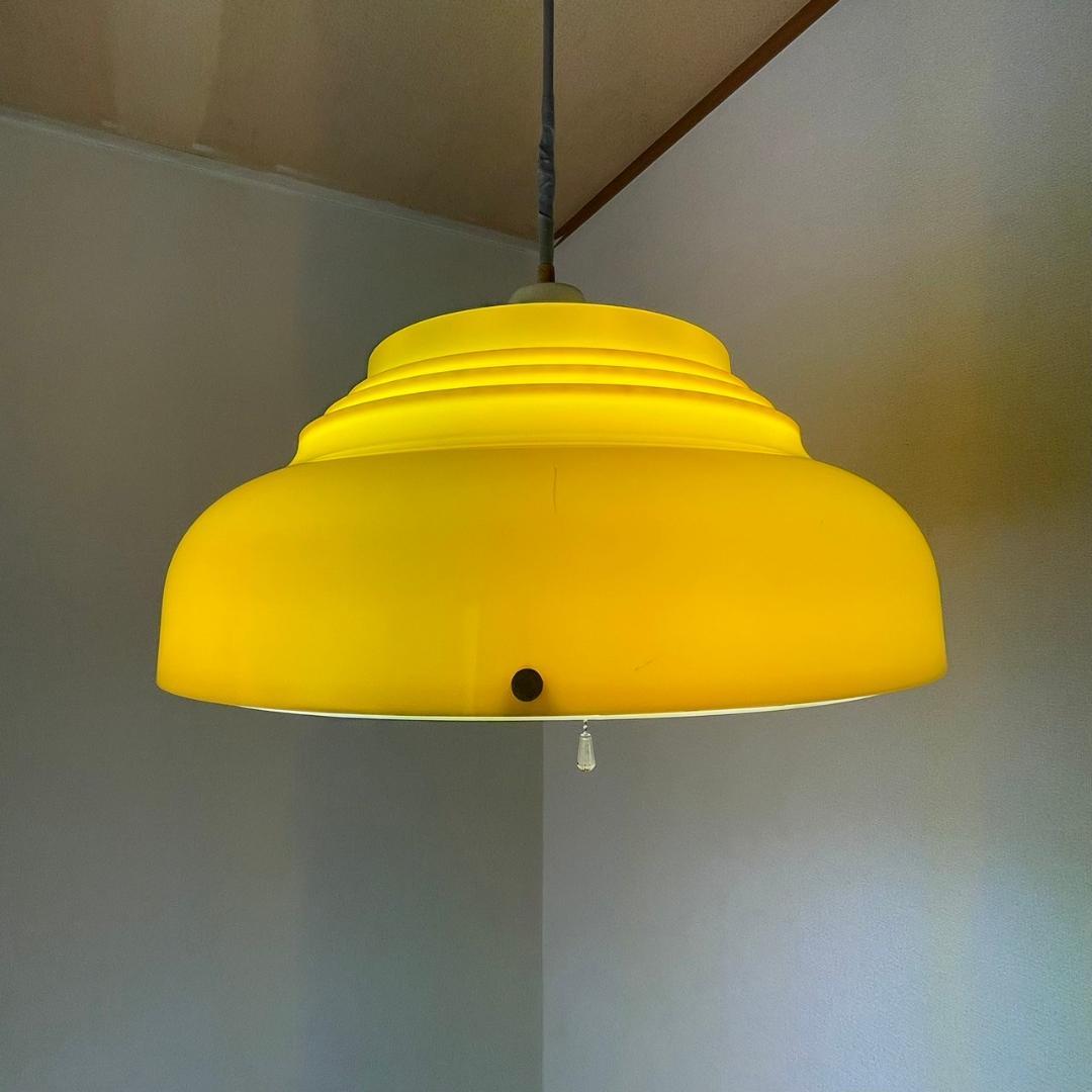 昭和レトロ 電笠 ランプシェード グリーン 照明 ライト ガラス製