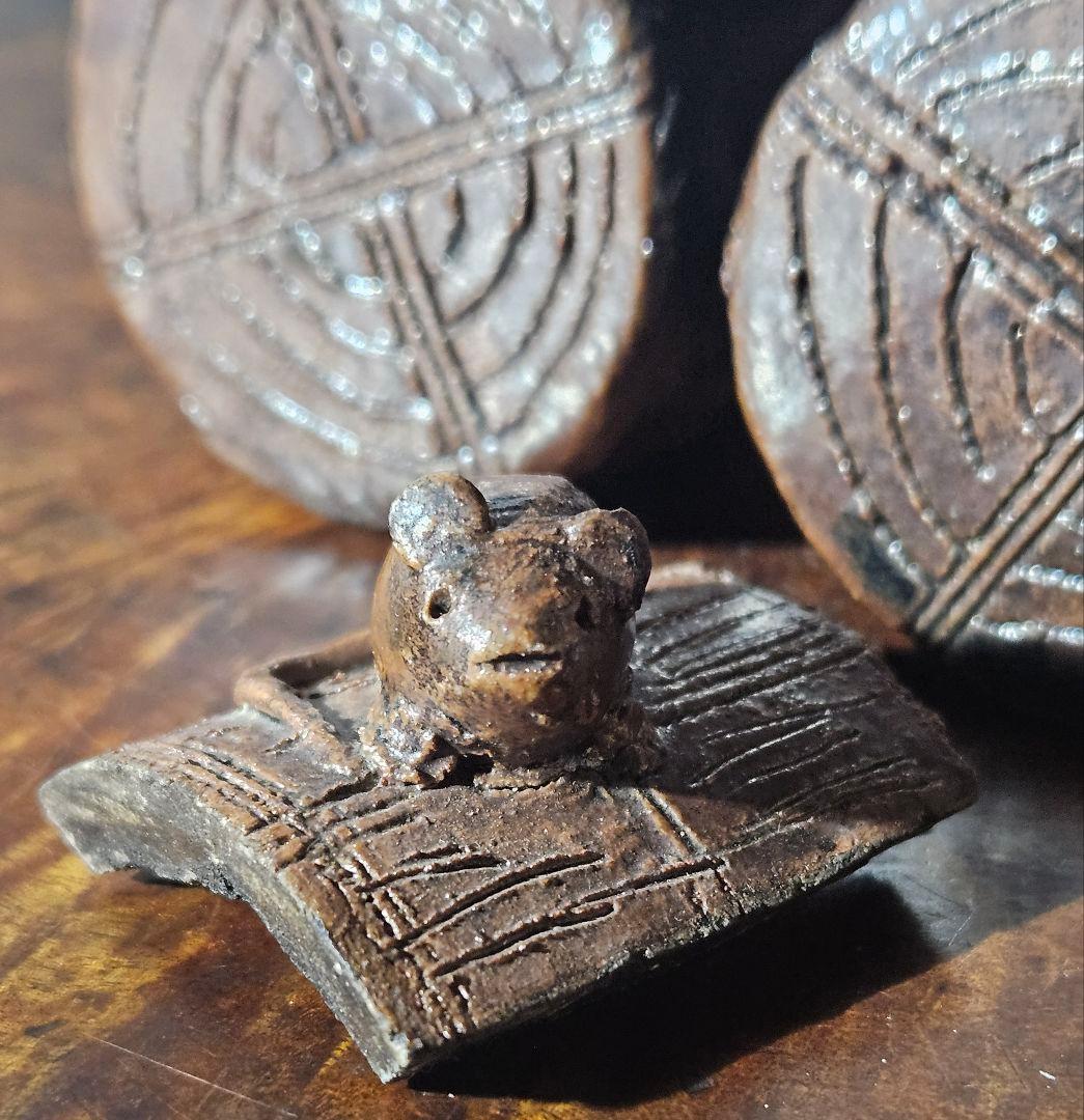 名作❗】備前焼古備前 細工物 三俵ねずみ ねずみ大黒 香炉 商売繁盛 子孫