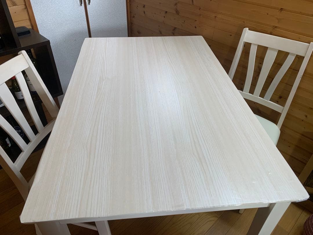 【送料無料】ダイニングテーブルセット ホワイト　アンティーク調