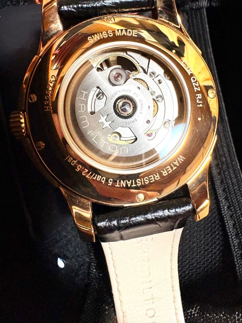 Hamilton オープンハート 自動巻き時計 ゴールド/ブラック