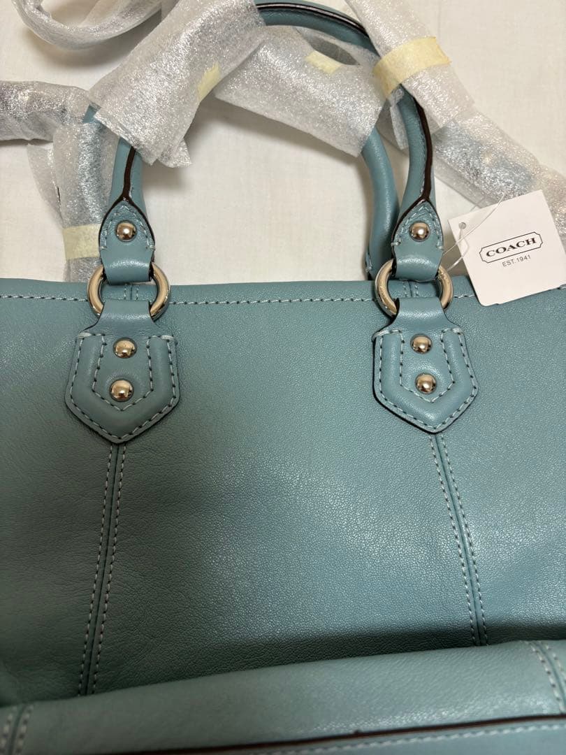 【Chiaki新品· 未使用品】コーチ本革トートバッグ 2WAY ブルー