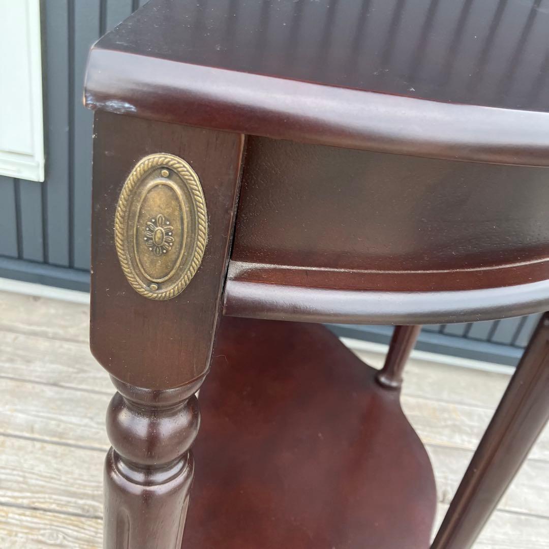 北欧レトロ アンティーク 半月型 木製コンソールテーブル サイド