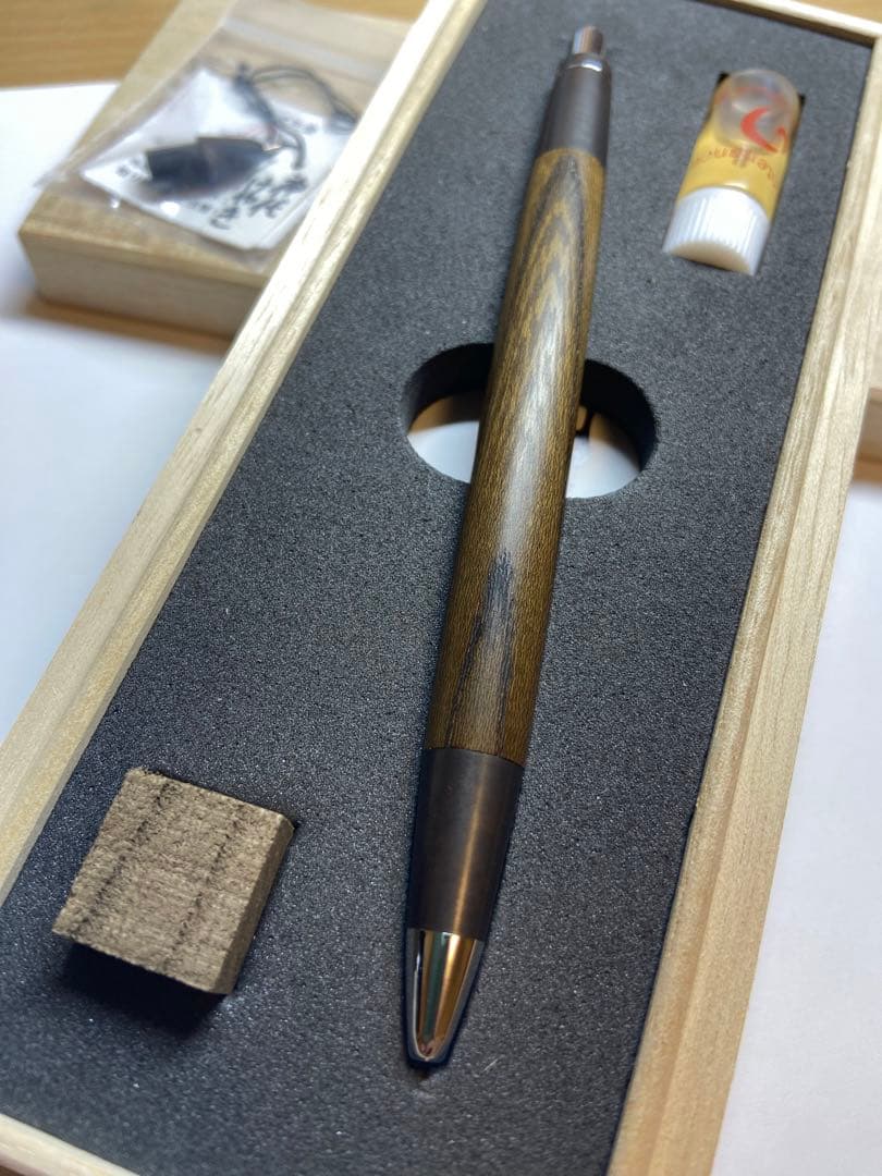 か*け様 伊勢丹限定 野原工芸シャーペン 斑紋金具黒染色 神代けやき