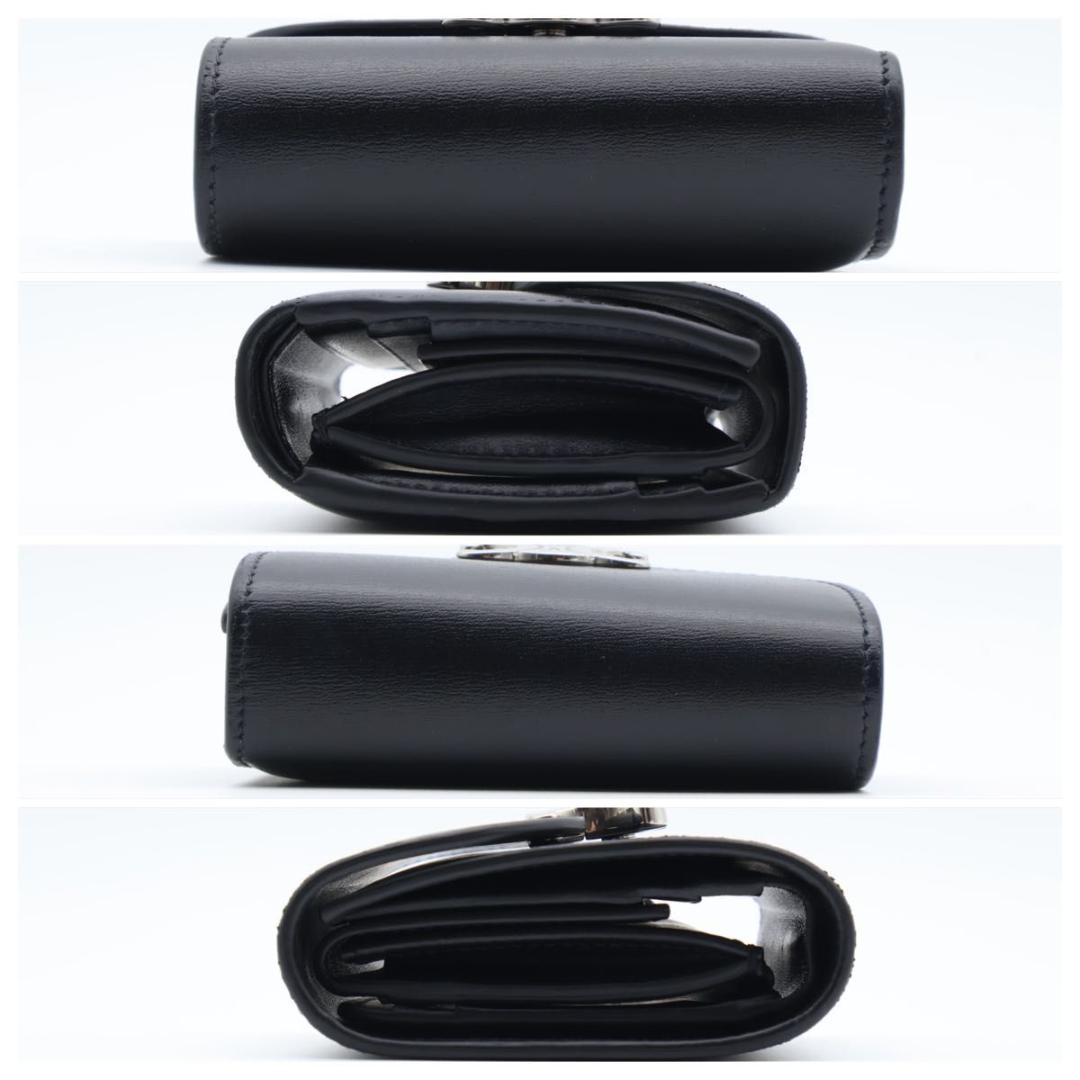 【極美品】CELINE スモールフラップウォレット　三つ折り財布　黒