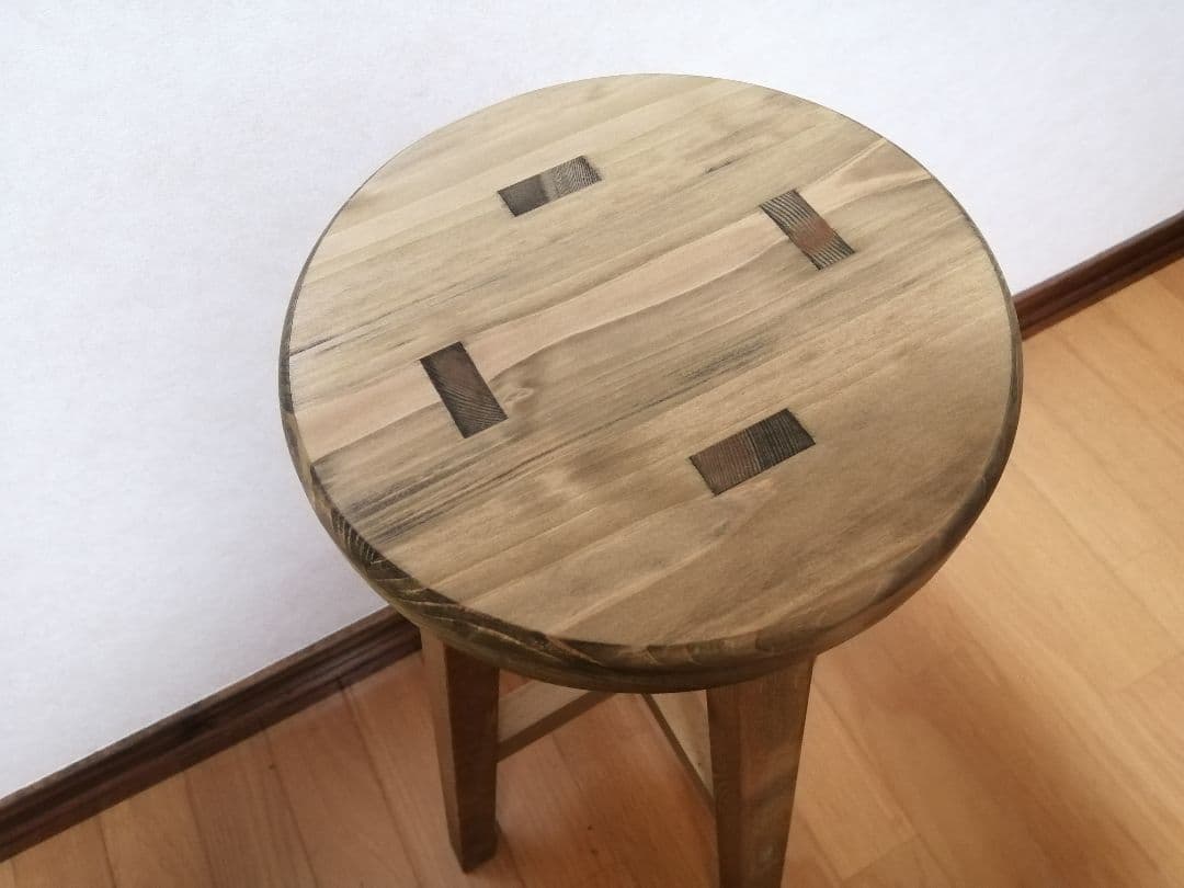 専用出品　木製スツール　２脚セット　座面幅30cm×高さ47cm　丸椅子