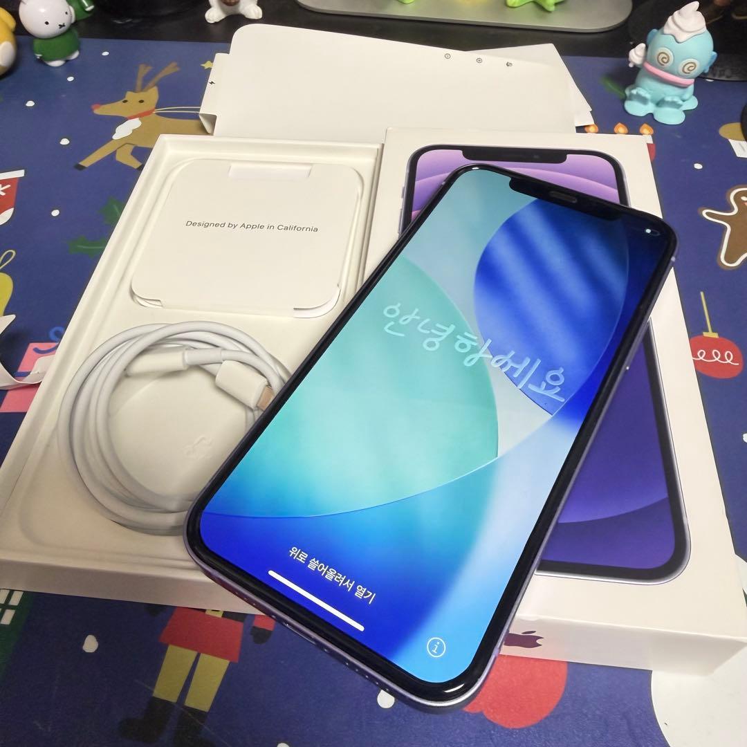 Apple iPhone 12 パープル 充電ケーブルと箱付