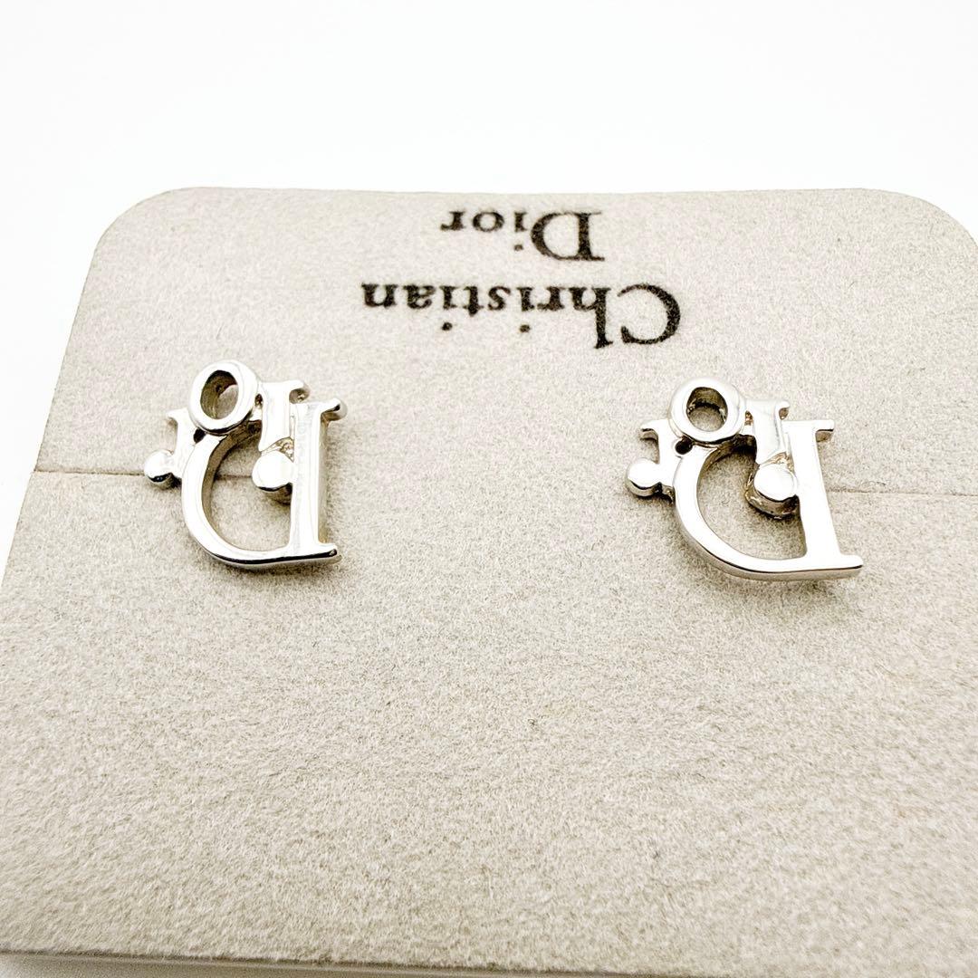 2955 極美品✨ Dior ピアス シルバー CD ロゴ 希少 刻印 cm