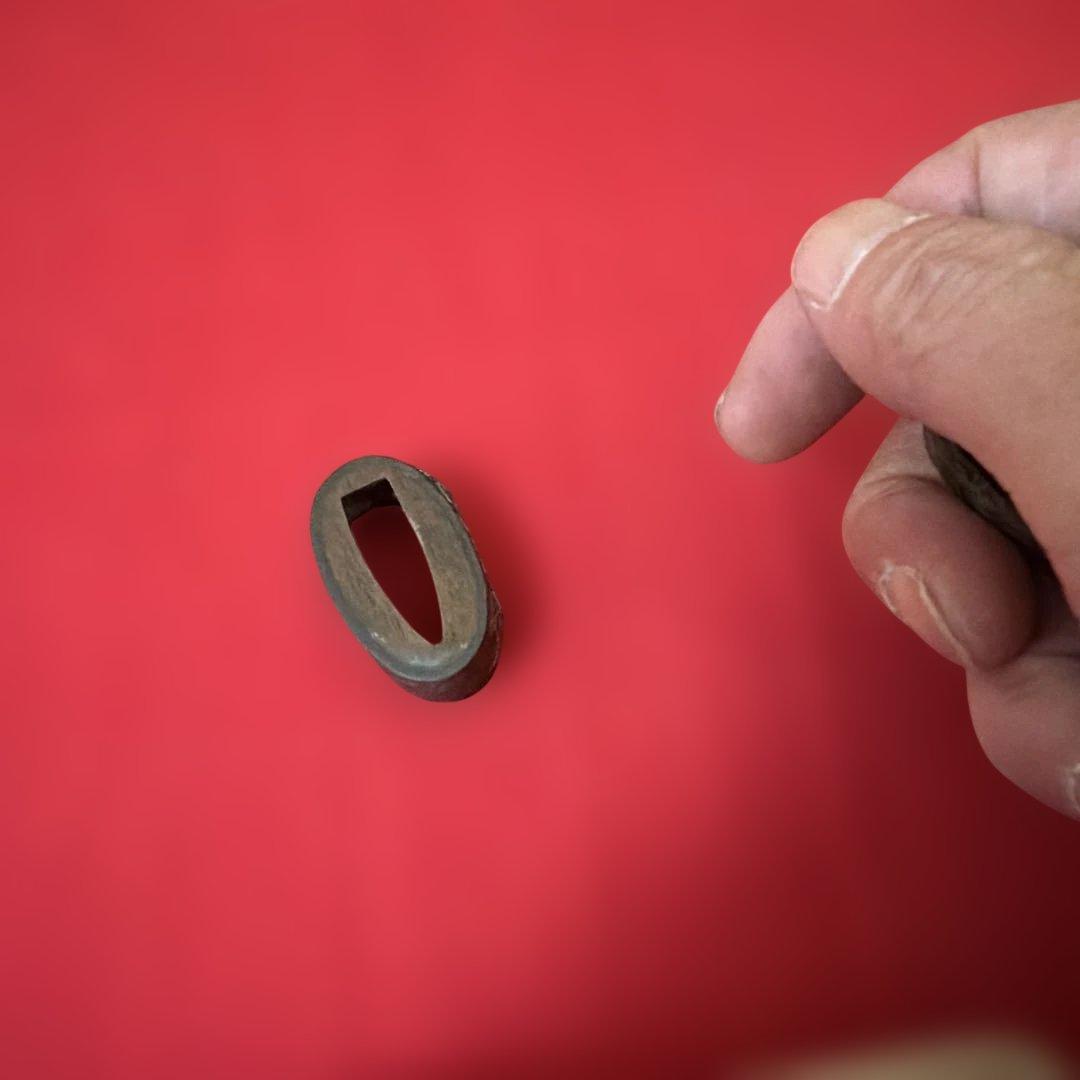 古美術　骨董品　縁頭　牡丹花