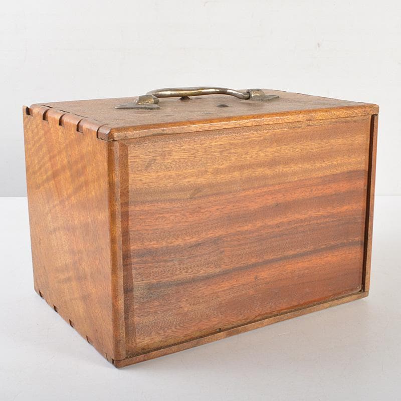 中国　竹嵌　骨牌　背竹牌　麻雀牌　唐木箱付　D　8706