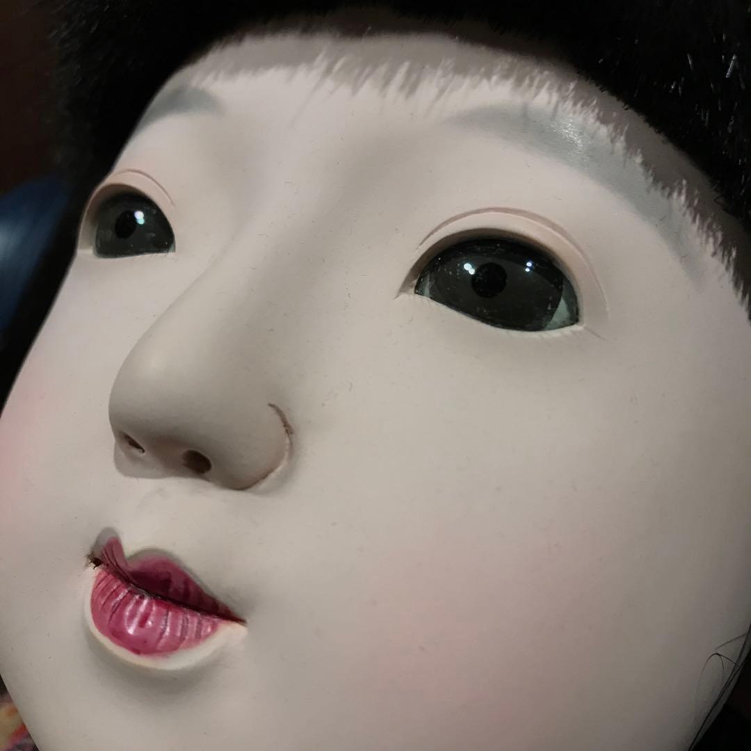 市松人形大正光龍斎63cmパープルピンク系着物