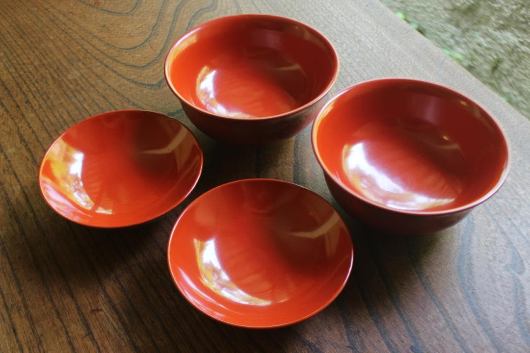 時代逸品！上質朱漆に極上信夫蒔絵の映えるお椀2点（検輪島塗懐石椀蒔絵椀