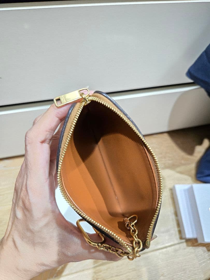 美品　セリーヌ　キーリングケース　カードケース　トリオンフ　タン