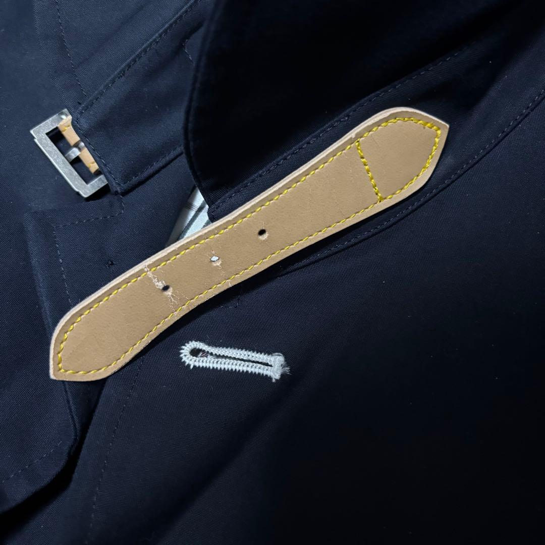 ☆*☆様 美品 バーバリーブラックレーベル マリンコート 銀ボタン ロゴ刺繍 黒