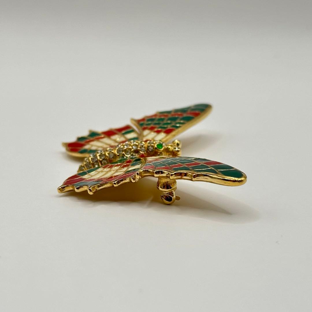 希少】CINER サイナー ブローチ バタフライ ラインストーン マルチカラー