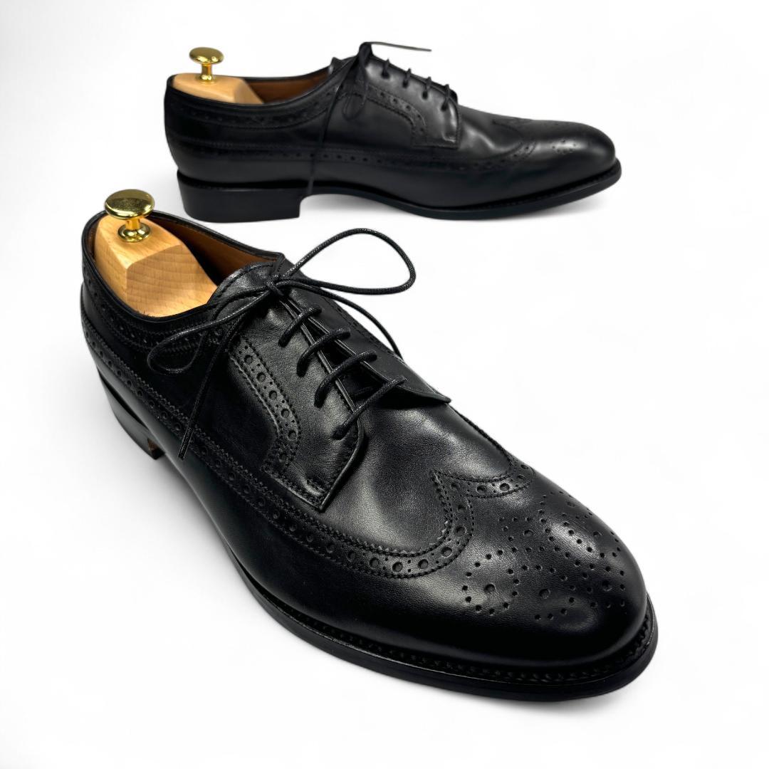 極美品 希少サイズ LOTTUSSE ウイングチップ 黒 10 28.5cm