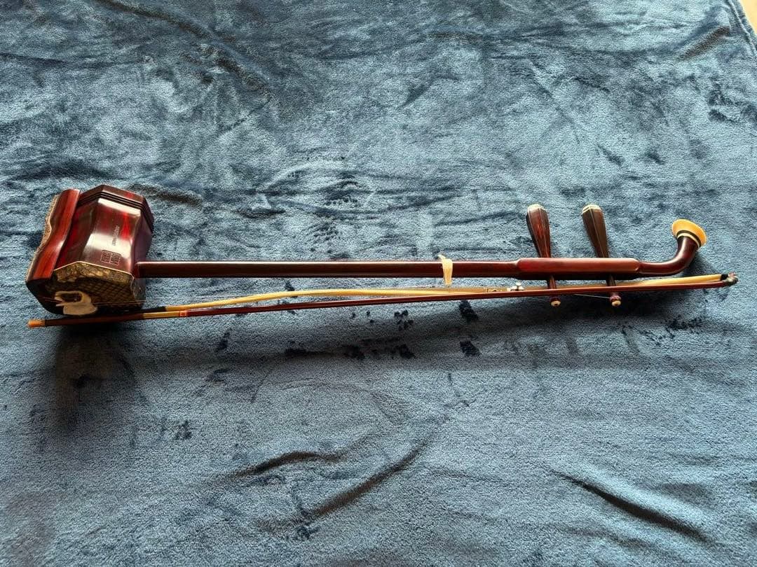 二胡 ハードケース 換えの弓毛付き