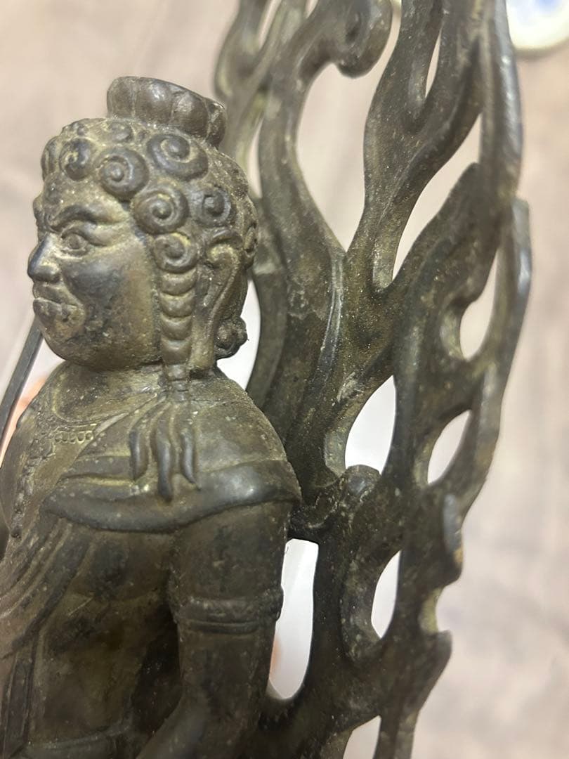 不動明王 仏像 仏師 守護 厄除け 古銅製 旧家藏出 古董 中国清時代