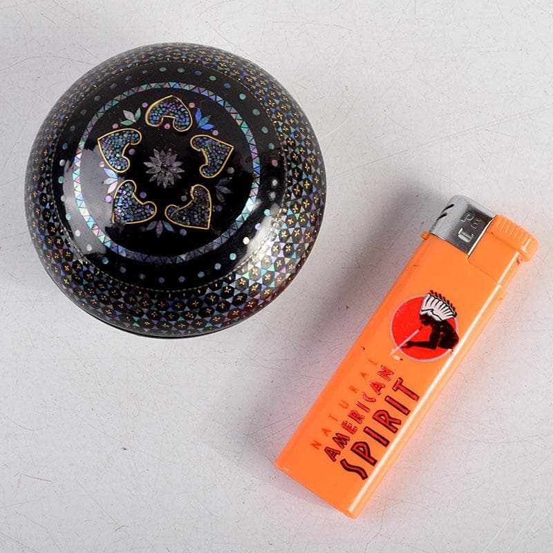 茶道具 黒漆 青貝 螺鈿装飾 香合 時代箱 V 8831