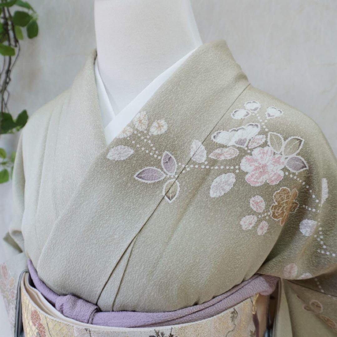 訪問着フルセット 正絹 卒業式 入学式 お宮参り【訪問着、袋帯、帯締め