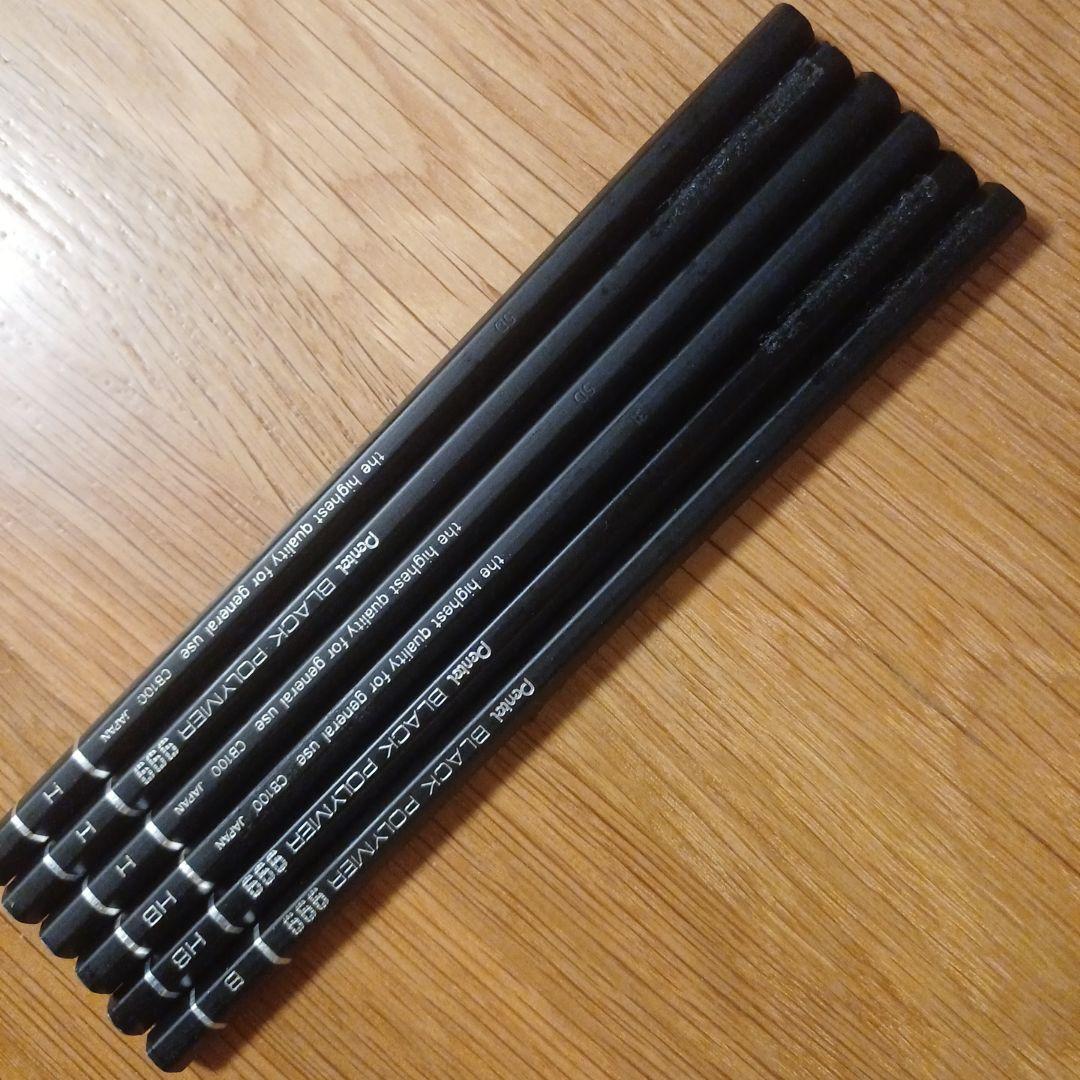新品 廃盤 Pentel ぺんてる 鉛筆 ブラックポリマー 999α HB 6本