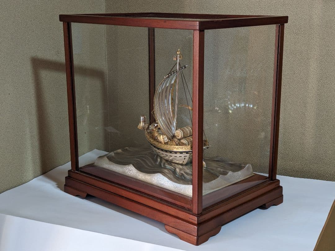 ♢関工芸 銀製宝船SILVER960 置物 飾り資産形成 骨董品