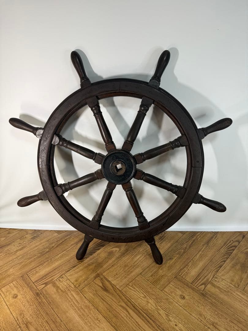 ◇舵輪◇直径約90㎝◇アンティークオブジェ◇木製◇大型◇操舵輪◇船舵
