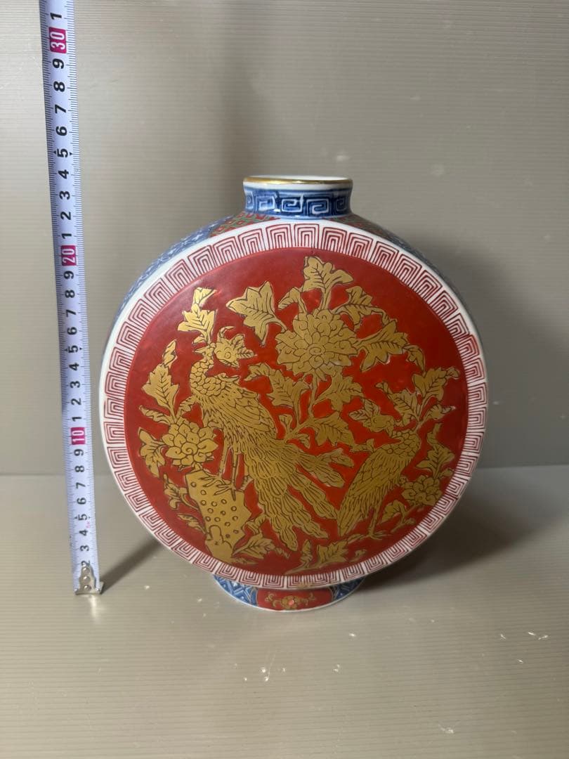 2553 金襴手 赤絵花鳥文 花瓶 2553 金襴手 赤絵花鳥文 花瓶 2553 金襴