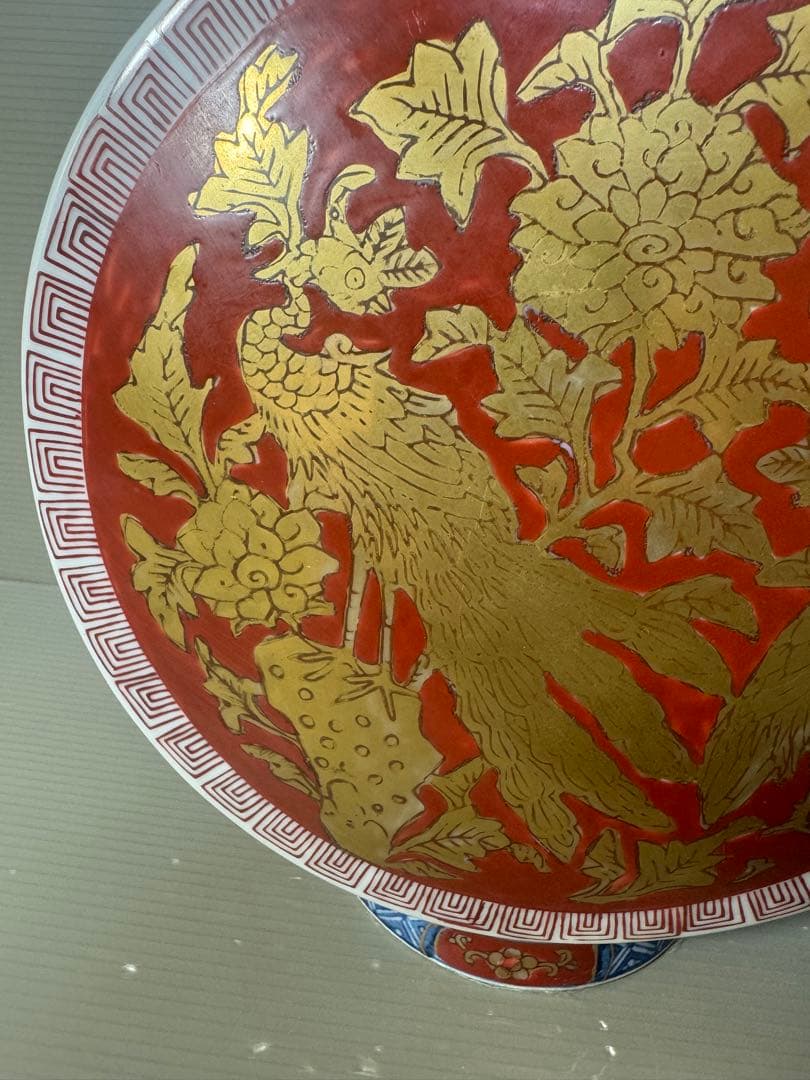 2553 金襴手 赤絵花鳥文 花瓶