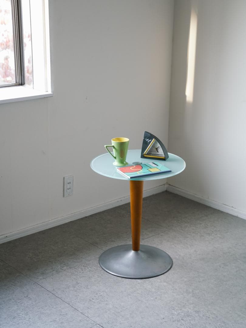 80-90's postmodern ガラステーブル モダン ミッドセンチュリー