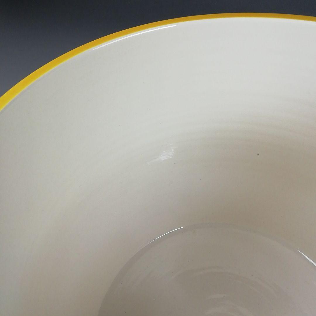 T922 水指 『黄交趾 四季草花花丸』『三室戸 造』 共箱 茶道具