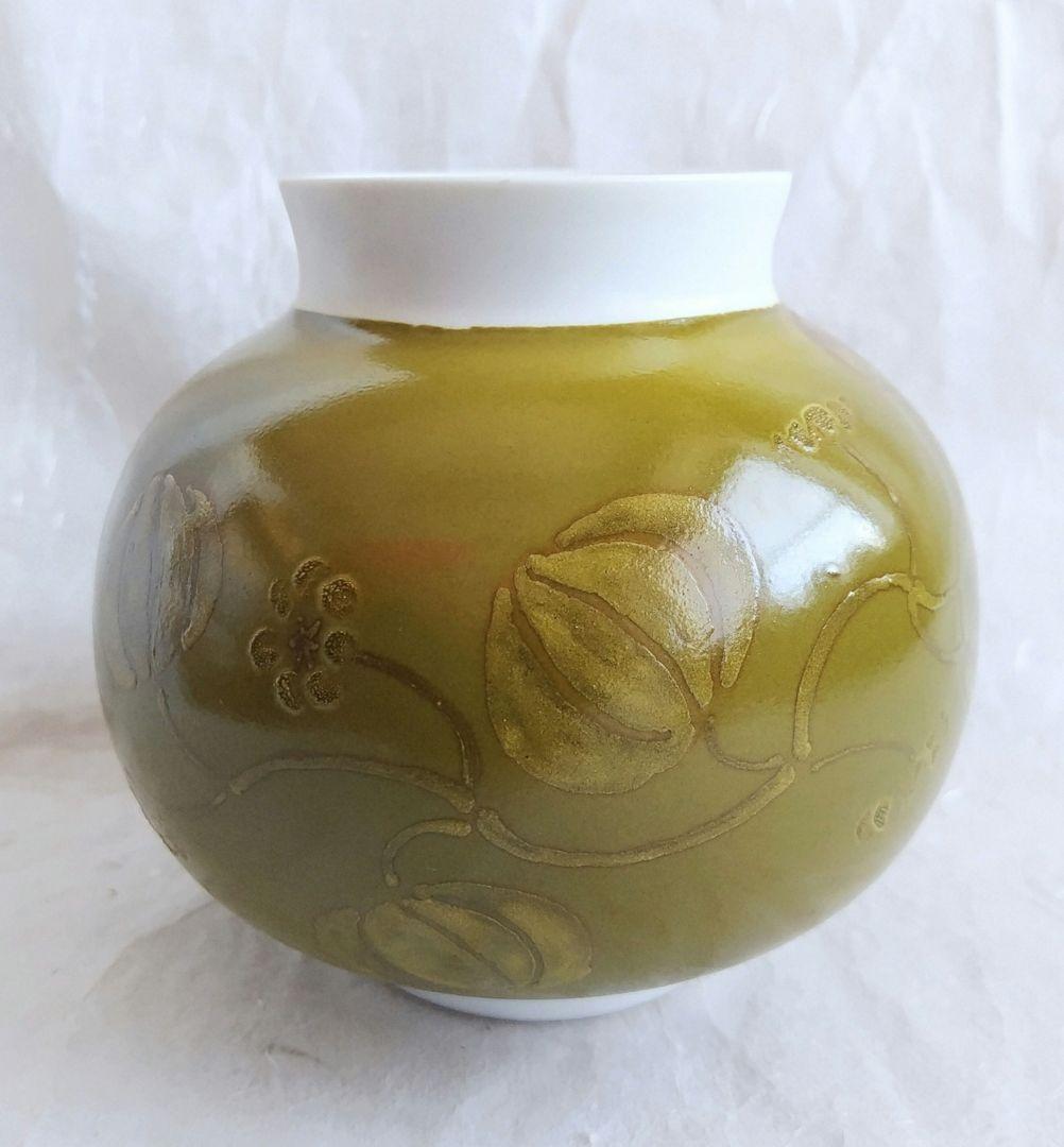 色絵銀彩山帰来文壺 (豊福 誠) 未使用 新品同様