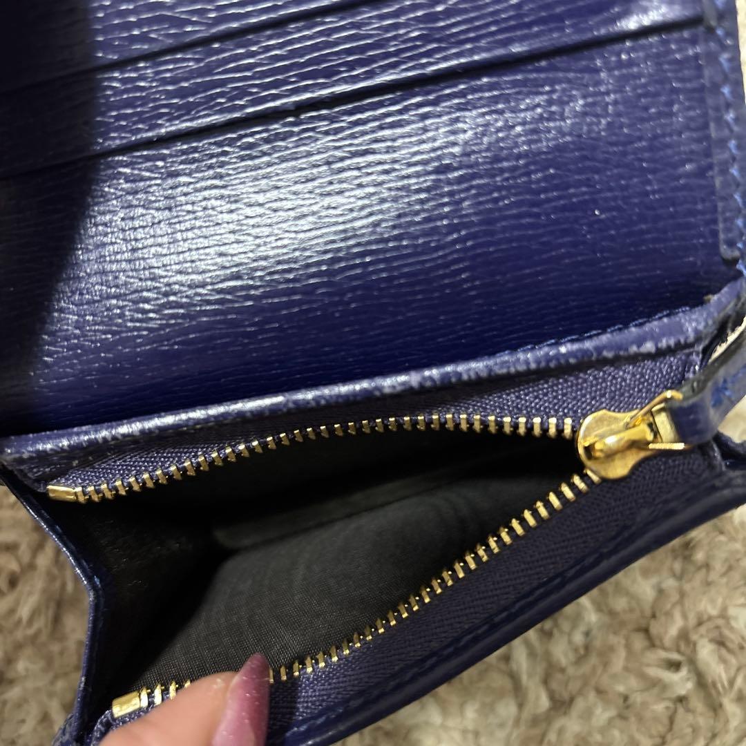 Gucci ドット柄 二つ折り財布 ネイビー レッド ミニ財布 折り財布