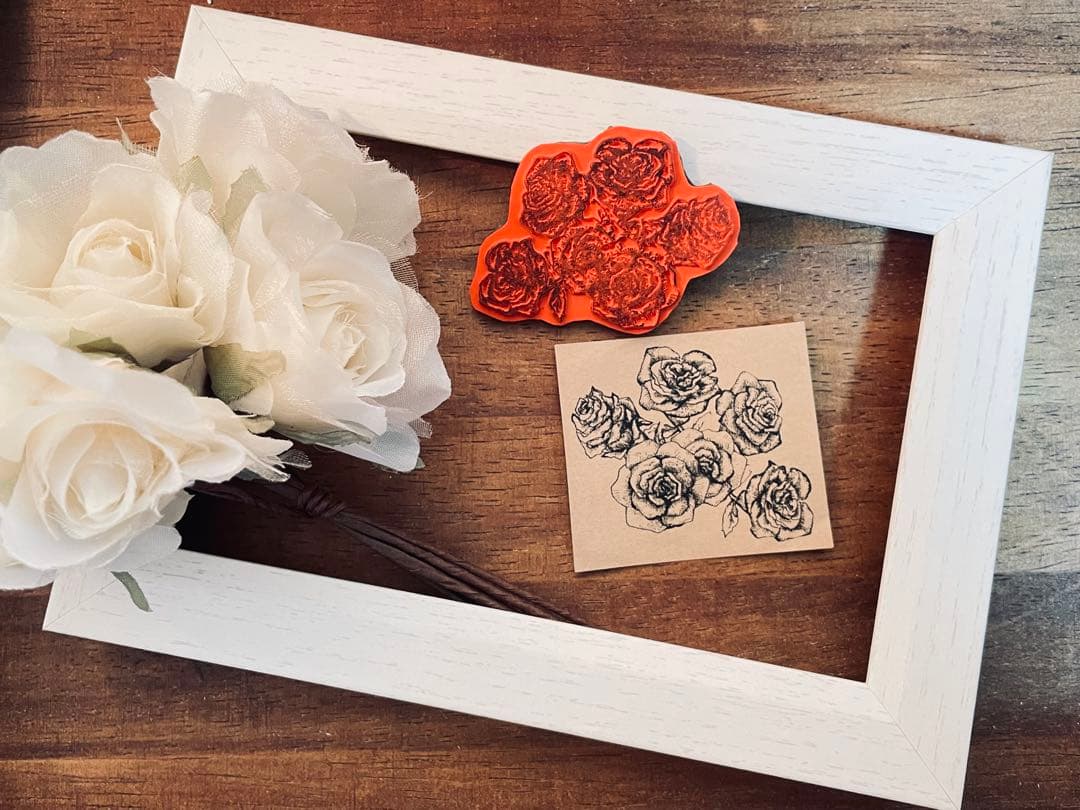 薔薇」使用済＊ラバースタンプ・アンマウントスタンプ - メルカリ