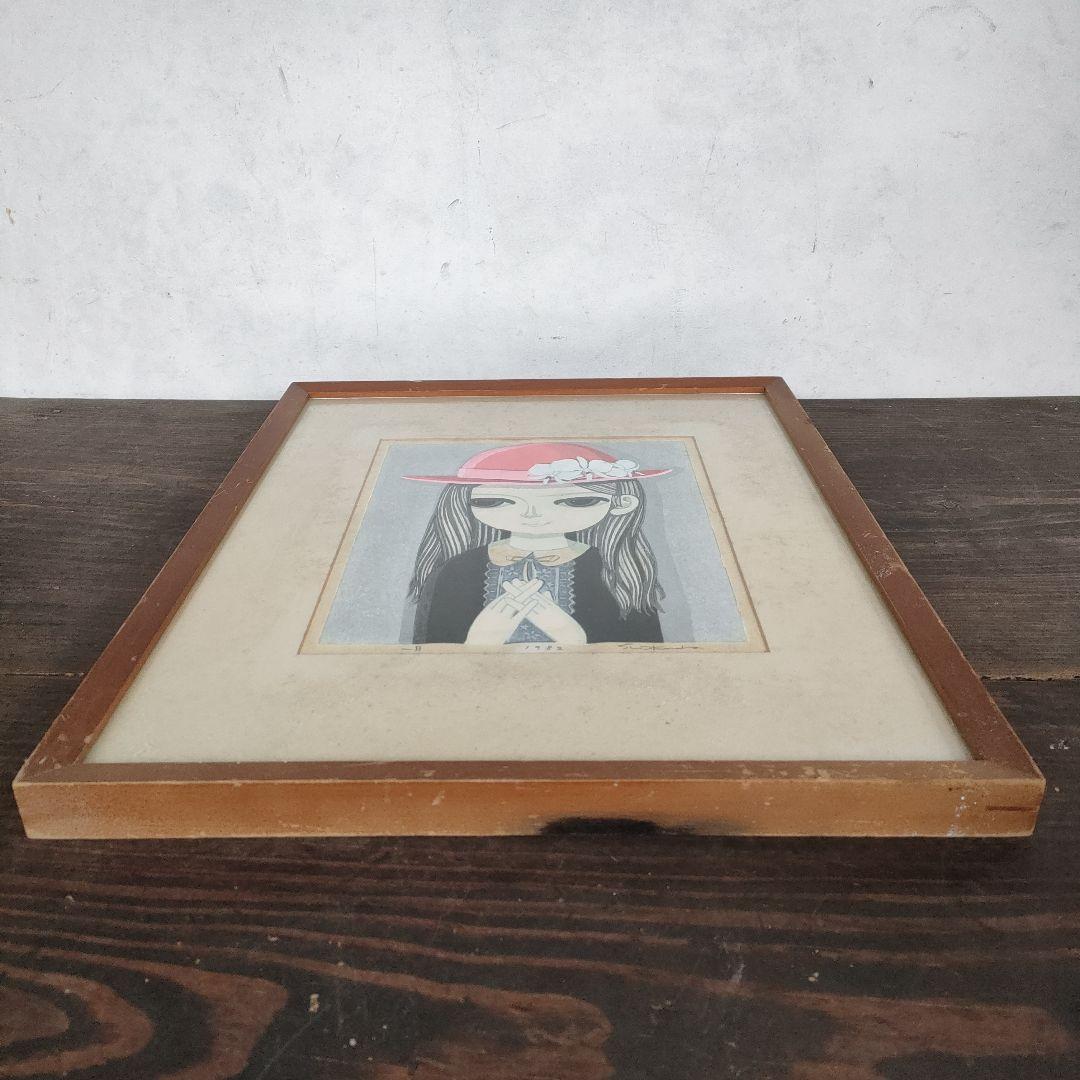 真作】池田修三 一月 1982年 直筆サイン 木版画 日焼けあり 45×