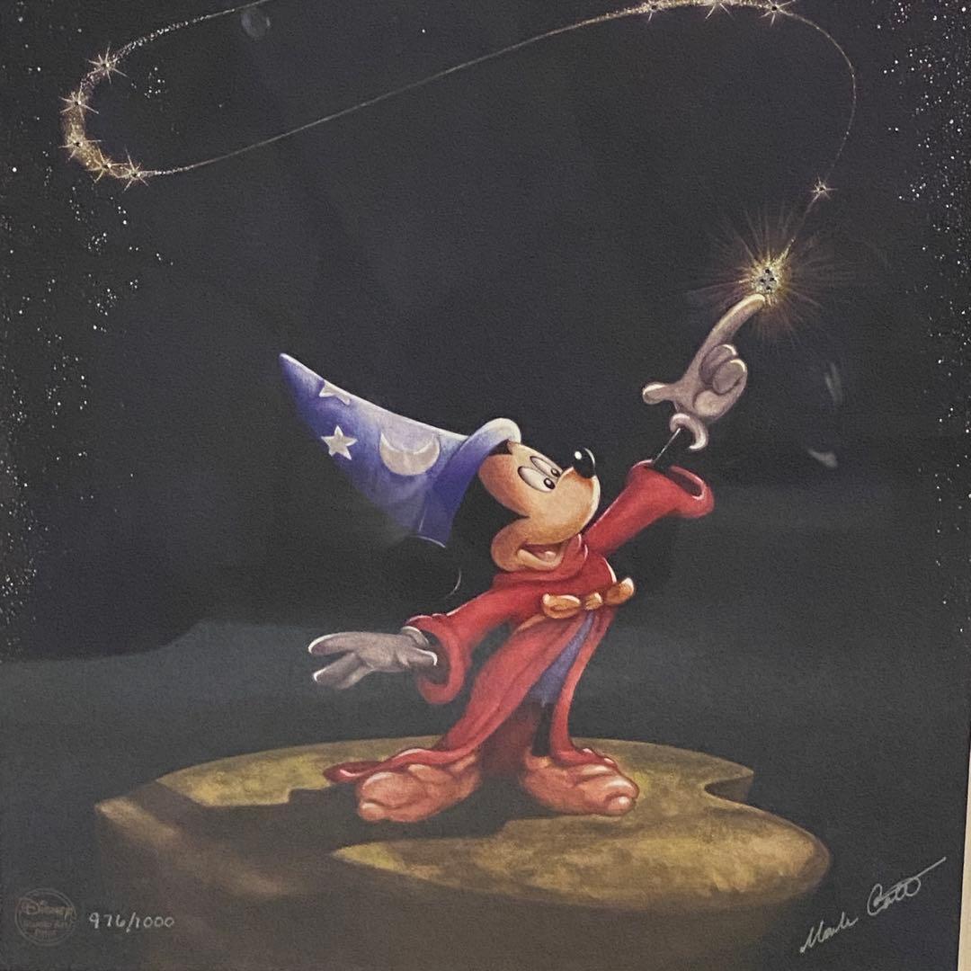 ミッキー魔法使い 限定版 スワロフスキー エディションリトグラフ