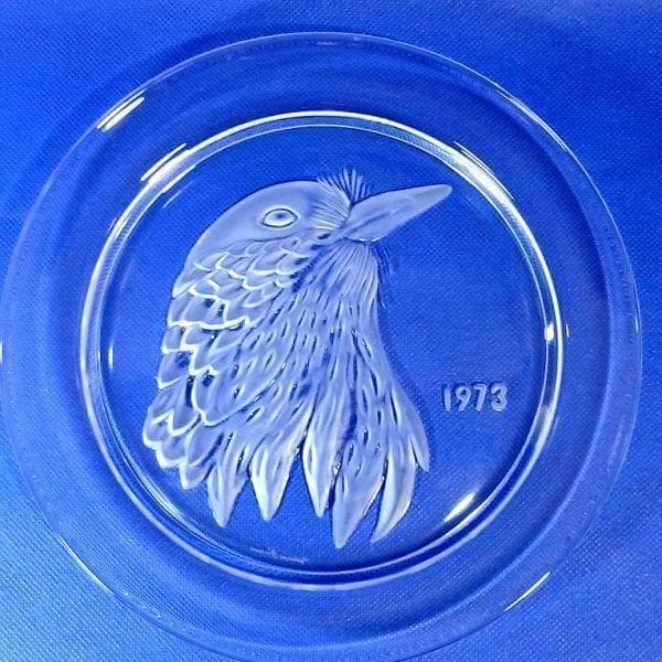 ラリック カケス（鳥） クリスタルガラス イヤープレート フランス