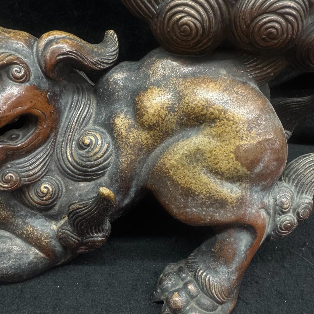 Kiki0623様専用 備前焼 狛獅子 獅子 骨董品 縁起物 古美術 26cm