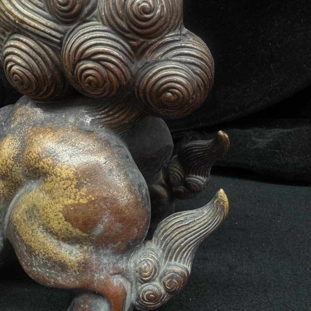 Kiki0623様専用 備前焼 狛獅子 獅子 骨董品 縁起物 古美術 26cm 備前焼