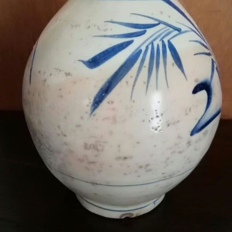 古伊万里 大徳利 染付け 江戸 明治 和骨董 雨垂れが景色です